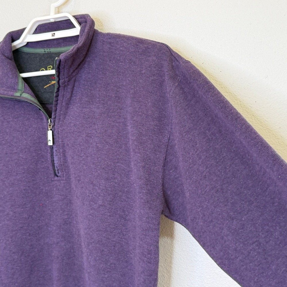 Orvis 1/4 Zip Pullover Sweater Mens Size Medium Purple Long Sleeve Collar Cotton - Picture 3 of 9